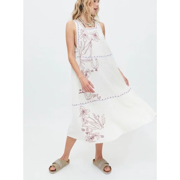 Urban Outfitters | Dresses | Nwt Uo Embroidered Kimchi Blue Giddy Up Cowboy  Ranch Midi Dress | Poshmark